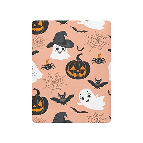Image of Halloween Ghost Crib Sheets Soft Breathable Fitted Baby Playard Sheets Mattress Cover for Girl Boys, 39 inch x 27 inch x 5 inch