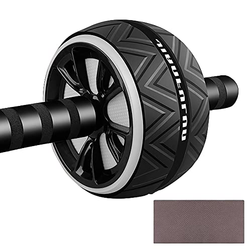 腹筋ローラー アブホイール 腹筋 トレーニング器具 アブローラー 筋トレグッズ 膝保護マット付き エクササイズローラー 耐荷重120kgダイエット器具腹筋 ホワイト