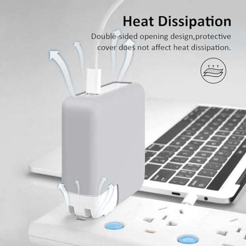 Image of Techmount Silicone Protective Cover for 29W /30W /35W MacBook Adapter Compatible with MacBook Air M2 M1 13 inch Models A2681 A2337 A2179 2020 (NOT FIT with Any Other Adapter) (Grey)