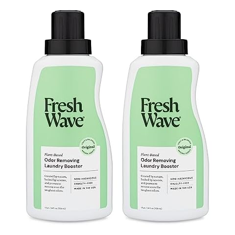 Fresh Wave Odor Removing Laundry Booster, 24 fl. Oz., Pack of 2 - Laundry Scent Booster, Safer Odor Relief, Natural Plant-Based Odor Eliminator, Pet Bedding, Activewear, Blankets & Fabrics Cover