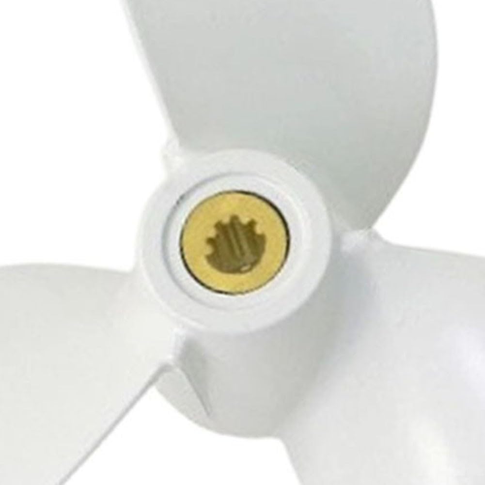 Hélice fueraborda 6L5-45952-00-EL 7-1/4x5-1/2 pulgadas para motores HP compatible con 2A 3A 3A F2.5A Aleación de Aluminio Blanco Pieza de Repuesto