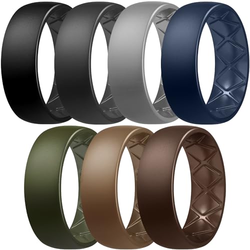 Bague en silicone homme pour le sport anneau mariage respirant 8mm