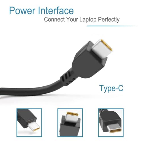 Image of 45W USB Type C AC Adapter Compatible wiht Lenovo Chromebook C330 300e 100e 500e N23 Yoga, Lenovo ThinkPad T480 T480s T580 2nd Gen MTK AST Type-C 20V 2.25A 45Watt Laptop Power Charger