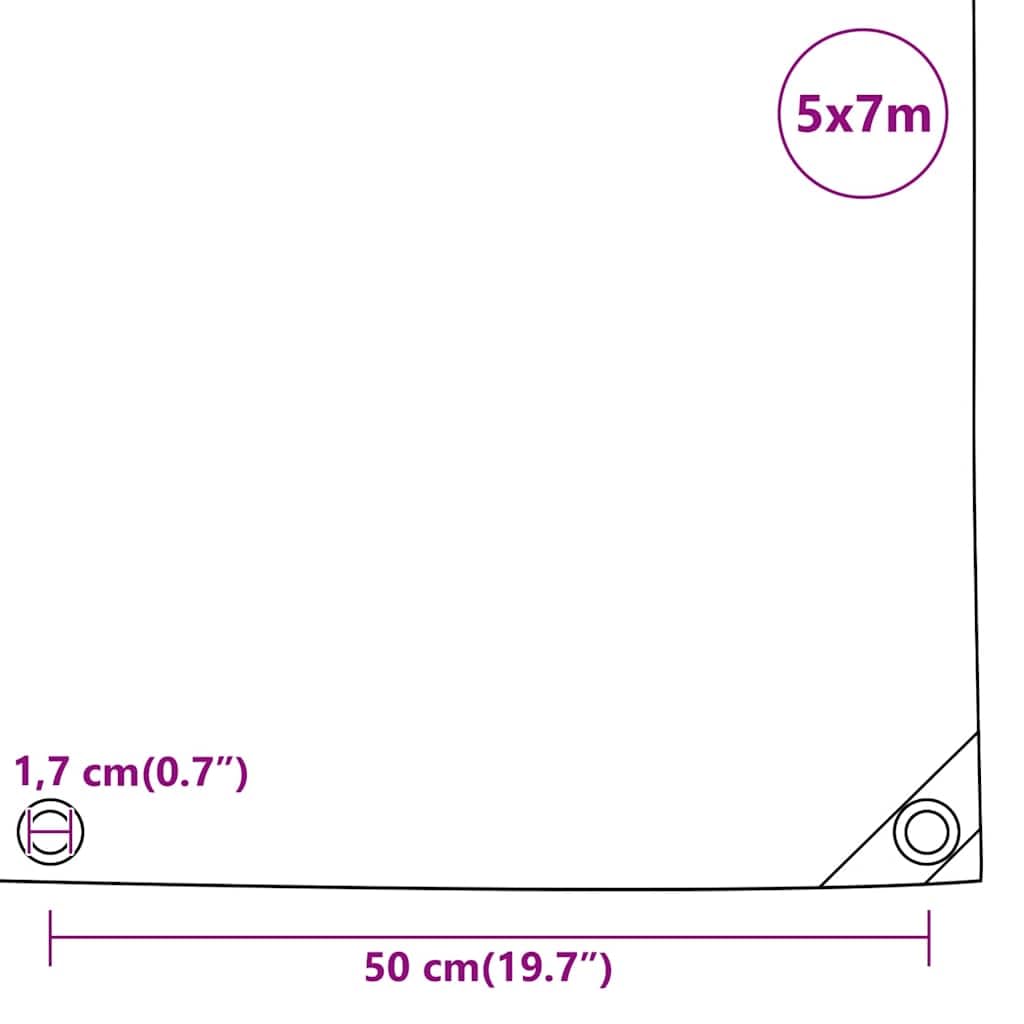 Telone di copertura, antracite, 5 x 7 m, 650 g/m², in tela con rivestimento in PVC, resistente alle intemperie, con occhielli, per mobili da giardino, legna da ardere, auto, barca, campeggio