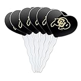 University of Colorado Logo Heart Love Cupcake Picks Toppers Decoration Set of 6
