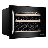 ★ Capacidad: 56 litros | Sostiene 22 botellas | puerta de cristal con marco negro.