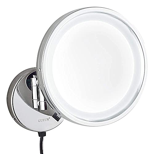 Miroir cosmétique mural doré 10X avec interrupteur intégré JCAKES - 7