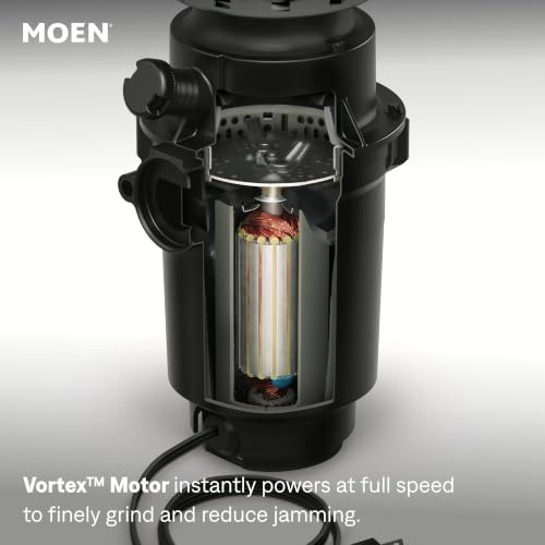 Image of Moen Prep Series PRO Continuous Feed Compact Garbage Disposal for Kitchen Sink with Power Cord, GXP50C