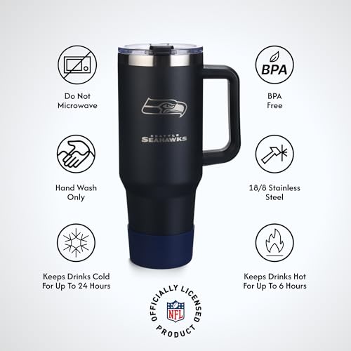 Image of The Memory Company Officially Licensed NFL - Seattle Seahawks 46oz Game Day Tumbler with Laser Engraved Team Logo
