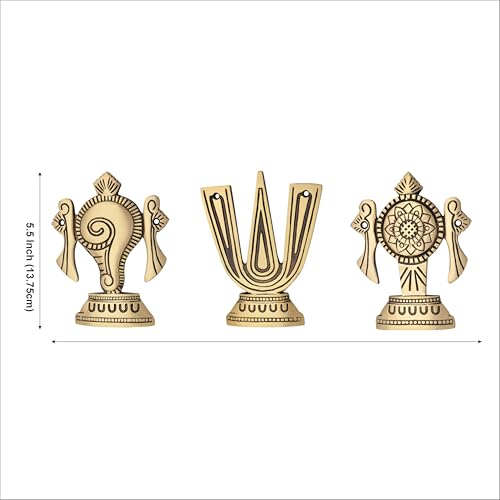 Image of Antique Brass Finish Naama Shape Door Hanging | Decorative Wall & Door Accent for Home Entrance | Traditional Indian Door Decor | Pooja Room, Main Door, Temple & Festive Decoration