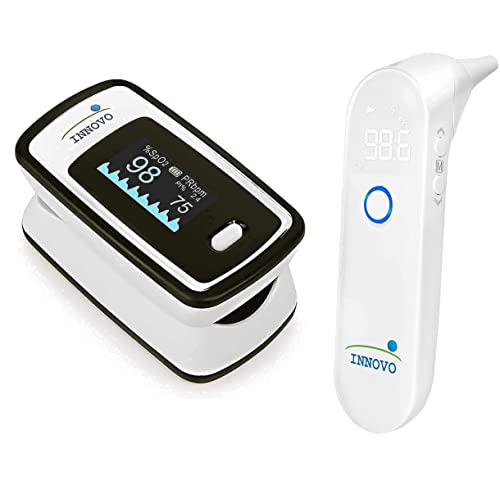 Innovo iP900AP Fingertip Pulse Oximeter and Ear Digital Thermometer Bundle