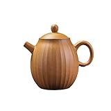 Capacité : 210 ml Véritable théière chinoise Yixing Zisha, théière Gongfu vintage en céramique violette, 210 ml, en forme de grande calebasse jaune. Idéale pour papa, grand-père, mari, amis et amateurs de thé.