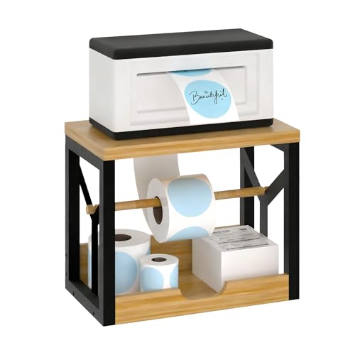 Label Holder for Thermal Printer, Wooden Thermal Label Holder for