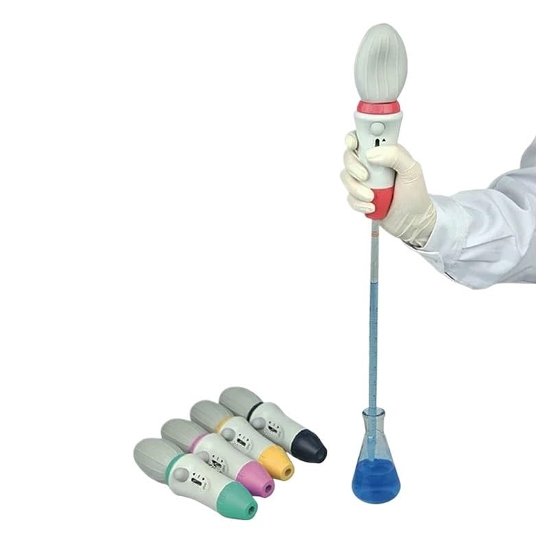 Pipette Controller Large Capacity Manual Pipettor Pipetting Pump (0.1-100ml) with 3.0um Hydrophobic Filter(Green)