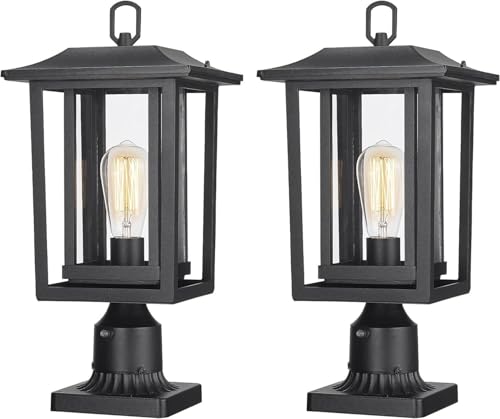 Beionxii 19Inch Dusk to Dawn Outdoor Post Lights,Lamp Post Light Fixture