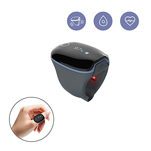 Wellue Wearable Pulse Oximeter - Rechargeable O2Ring Bluetooth Oxygen Saturation Monitor With Reminder, Continuous Tracking Of Oxygen Level And Pulse Rate With Free App & Pc Software #TOP5