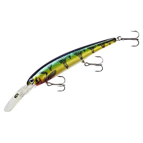 BANDIT LURES Walleye Deep Minnow Jerkbait Fishing Lure, Fishing Accessories, Dives ro 27-feet Deep, 4 3/4', 5/8 oz, Green Perch, (BDTWBD228) Cover
