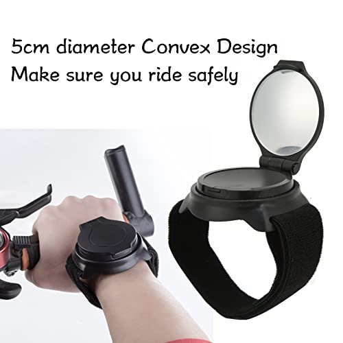Cycling Rear View Mirror Nylon Wrist Arm Strap Convex Design 5cm Diameter Adjustable 360 Cycling Mirror with Wrist Arm Strap Safe Cycling Accessories for Cyclists Mountain bike - Image 2