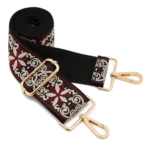 Image of Wide Shoulder Strap Adjustable Replacement Belt Guitar Style Crossbody Bag Handbag Strap Multicolor Canvas Straps(Wide:2in)(Color80)