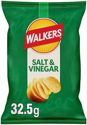Walkers Salt and Vinegar Crisps, 32.5 g (Case of 32)