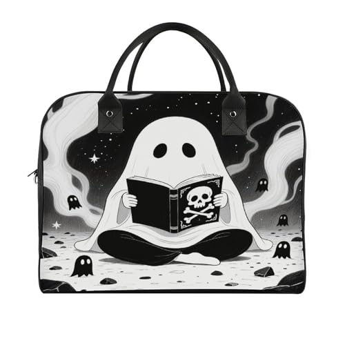 Maletín negro ligero para laptop con diseño de fantasma miniatura 3