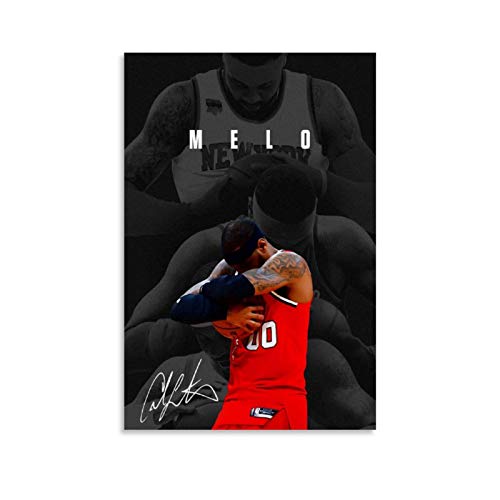INGF Sports Poster Basketball Art Vintage Signature Poster Carmelo Anthony Melo Canvas Art Poster and Wall Art Picture Print Modern Family Bedroom Decor Posters 12x18inch(30x45cm) Unframe-style1