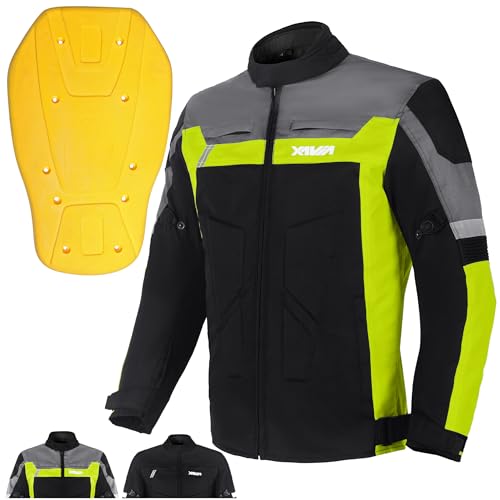 XAVIA GALE Herren-motorradjacke – Wasserdichte Und Belüftete Motorradjacke Mit Schutzstufe 2 | Für Alle Jahreszeiten (XS, Gelb)