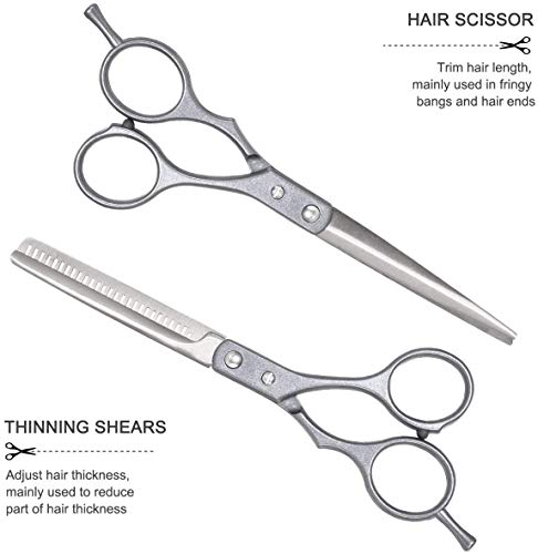 Ciseaux de coiffure professionnels en acier inoxydable argenté pour coupe précise