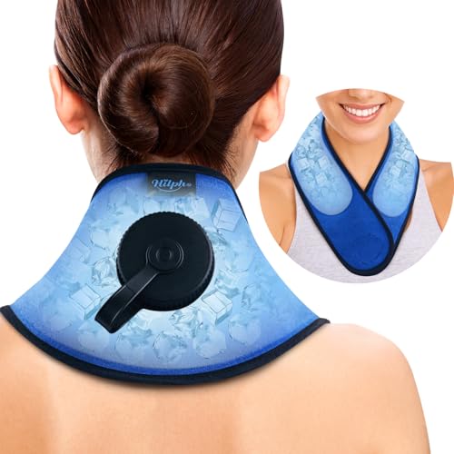 Hilph Refillable Neck Ice Pack, Wearable Neck Ice Bag Cooling Wrap Cold Therapy for Pain Relief...