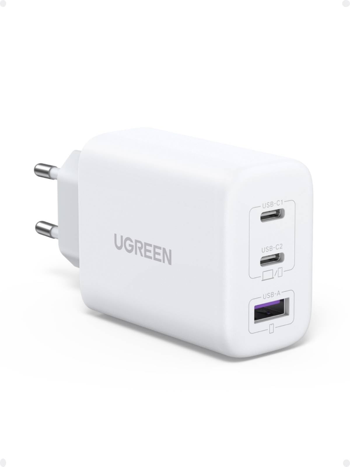 UGREEN Zapix Caricatore USB C 65W, Caricabatterie 3 Porte PD 3.0 PPS Compatibile Galaxy S25 Ultra/Serie S24-S21, MacBook PRO/Air, iPad, iPhone 17 Pro Max Air/Serie 16-13, Google Pixel