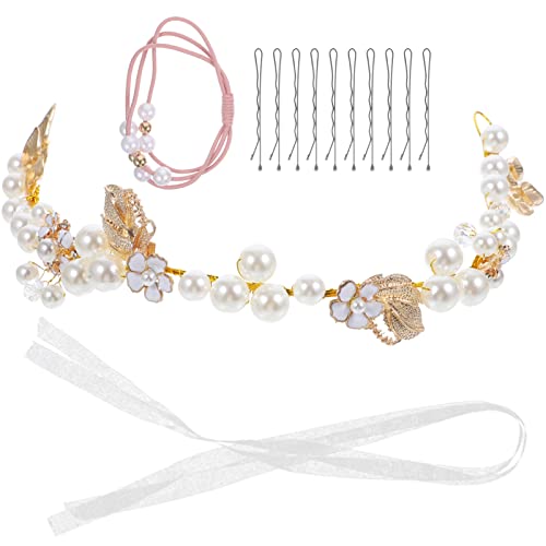 Ipetboom 1 Juego de tiara infantil diadema para lavarse la cara hair topper fiesta Accesorios para el cabello para niñas guirnalda tocado moda diadema taladro de garra Golden