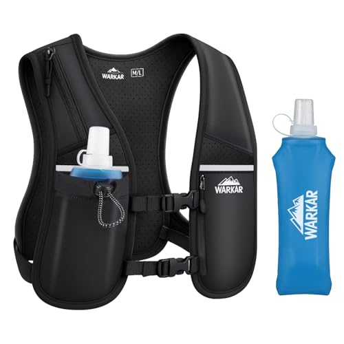 Running Vest, Hydration Backpack with 500ml Water Bladder Adjustable Chest Straps Reflective Strip...