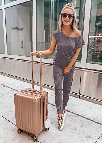 Image of PRETTYGARDEN Jumpsuits for Women 2026 Summer Dressy Off Shoulder Romper Spring Vacation Travel Lounge Outfits Clothes