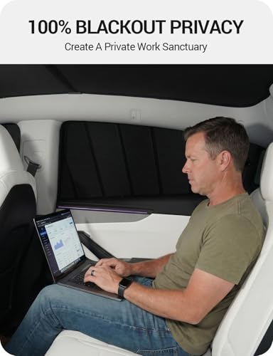 Image of BASENOR [Upgraded Gen2] Tesla Model Y Juniper Side Window Sunshade 2025 2026, 7PCS Full Set Wrinkle-Free Window Covers for Kids, Camping & Privacy Rest, Rear Windshield Reflective UV Protection