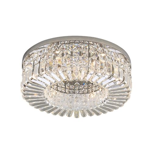Plafón de techo de cristal K9 redondo para renovar la iluminación del pasillo y foyer