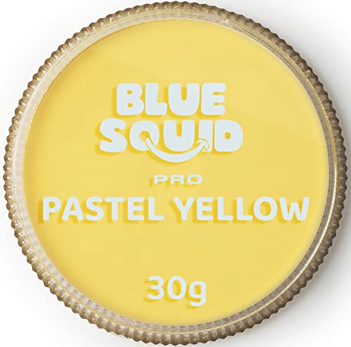Blue Squid PRO Face Paint - Professional Water Based Single Cake Facepaint & Body Paints - SFX Makeup Kids Adults Painting for Costume Halloween Face Paints for Children - Pastel Yellow 30g / 1oz