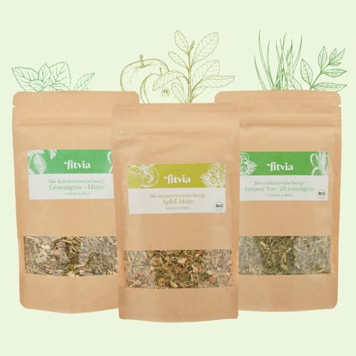 fitvia Premium-Bio Teeset, loser Tee I Kräutertee I Natürliche Süße I höchsten Reinheits- und Qualität-Standards (Energie-Set)