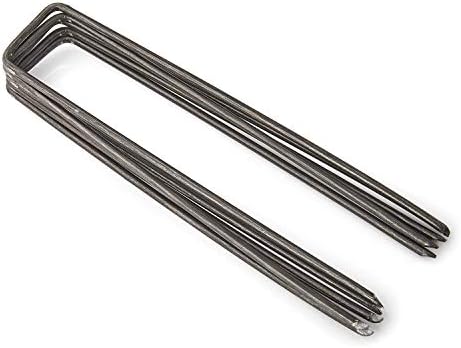 Avern 100 pack of 6 inch Garden Securing Peg for weed fabric, netting, fleece, groundsheets, landscape fabrics, polythene sheeting, chicken wire, membrane (100, 4"/100mm length, Steel)