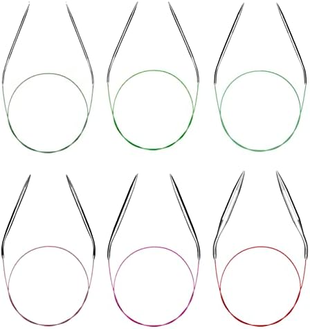 Circular Knitting Needles Set Round Metal Circle Blankets 36 Inch Size 15 13 11 10 9 8 7 6 4 2.5 1.5 0