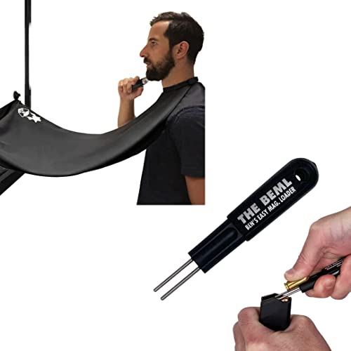 Captain Jax Beard Hair Catcher for Shaving and Grooming (2 Pack Black) and The BEML Universal Magazine Loader, Fits All Caliber (1 Pack)