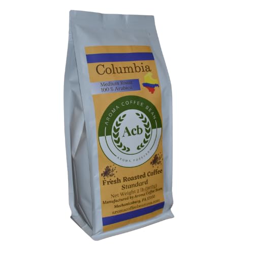 Aroma Coffee Bean Colombia Coffee Medium Roast Ground Coffee 2 lb