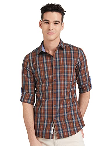 Image of Amazon Brand - Symbol Men's Cotton Checkered Regular Fit Casual Shirt