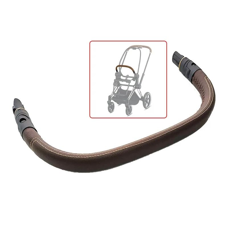 Stroller Armrest Compatible with Cybex Priam 3/4 2019-2025 Pushchair Adjustable Guardrail Buggy Bumper Bar Carriage Fence with Leather Cover(Rosegold for Priam)