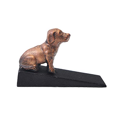 Preisvergleich Produktbild TentHome Tiere Türstopper Boden Landhaus Gusseisen Deko Türkeil rutschfest Türpuffer Schwarz Türhalter Kinder Möbelkeile (Hund)