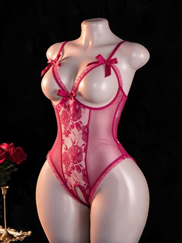 Image of Avidlove Women One Piece Lingerie Sexy Lace Babydoll Mini Bodysuit