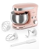 Stand Mixers, 3.4QT Mixers Kitchen Electric Stand Mixer, 6+P Speed Tilt-Head Portable Household Mixers for Daily Use with Egg Whisk, Dough Hook, Flat Beater, Dough Bread Mixer for Baking (Pink)