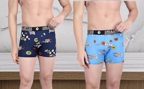 Image of Men's Nylon Stretch Printed Trunk | Ultra-Soft, Breathable Innerwear for Men | Stylish & Supportive Fit