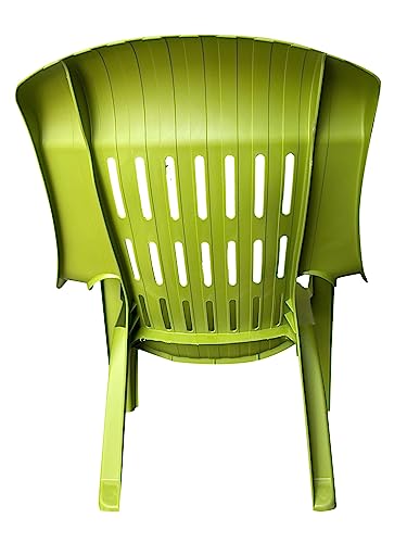 Image of SkyGlamour Supreme Comfy Relax plastic Arm Chair | Chair for Living room |Comfort Plastic Chair for Garden, Home, Indoor and Outdoor Use | Plastic Chair set of 4 |Color: Mehandi Green; set of 4 Chairs