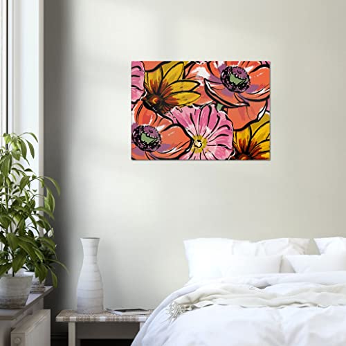 Art mural floral salon Toile grand mélange de fleurs 50x70
