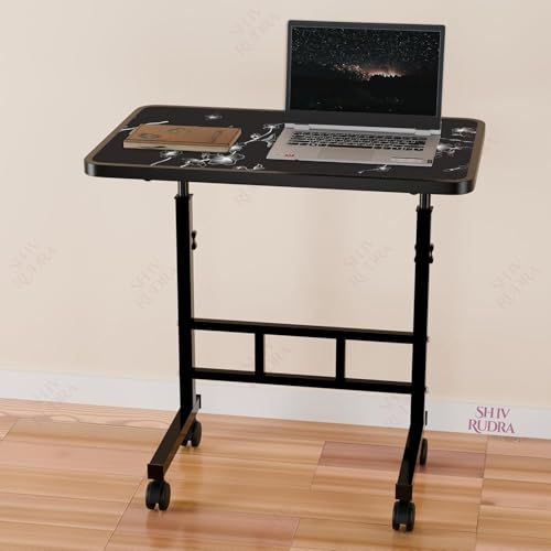 Image of Multi-Purpose Laptop Table, Study Table| Heavy Duty Bed Table| Adjustable for Height, Portable for Office, Work Form Home | DIY Table, Easy to Asembl (Adjustable Flower)